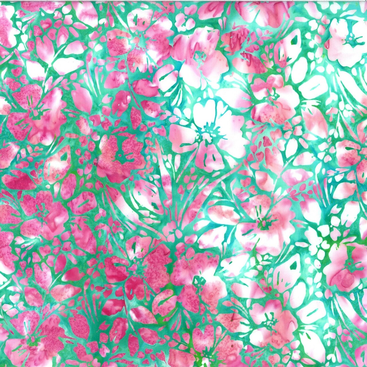 Fabric Hoffman Jade Floral Bali Batiks by the Quarter Yard W2606H-29